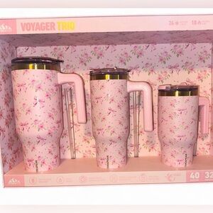Hydrapeak Voyager Trio Pink Floral Bow Tumbler Set